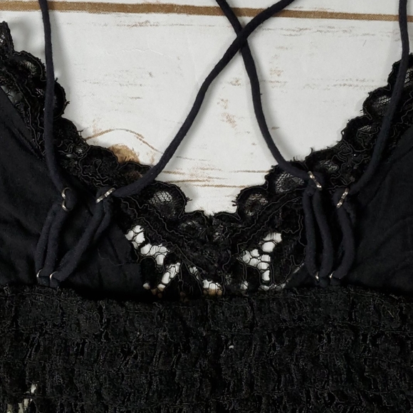 Free People | Celine Black Velvet Lace Bralette - Picture 13 of 16
